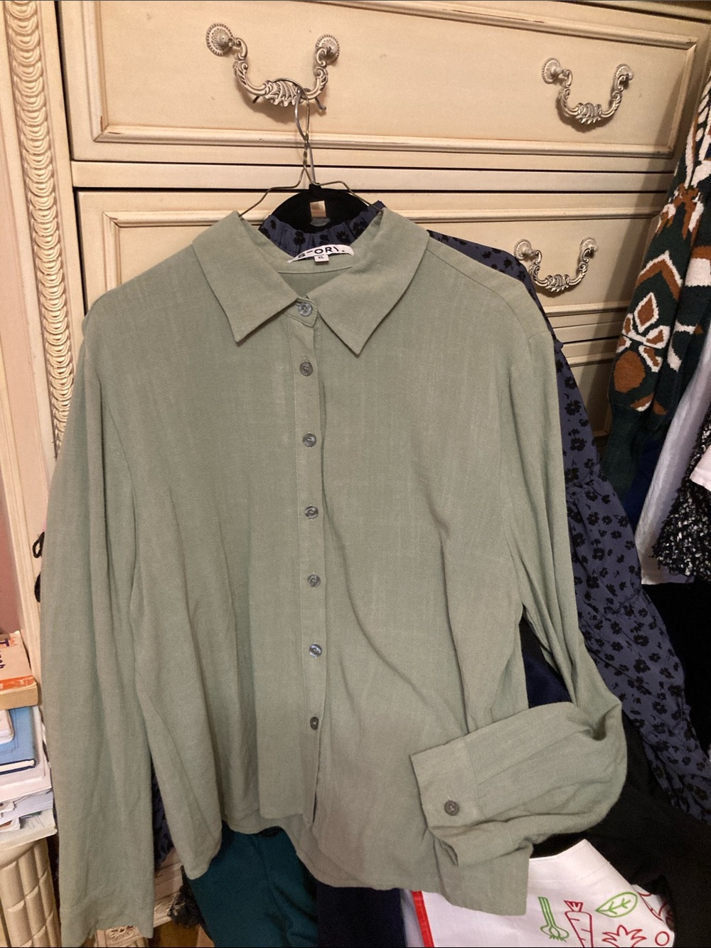 Sage Green Button-Up Shirt